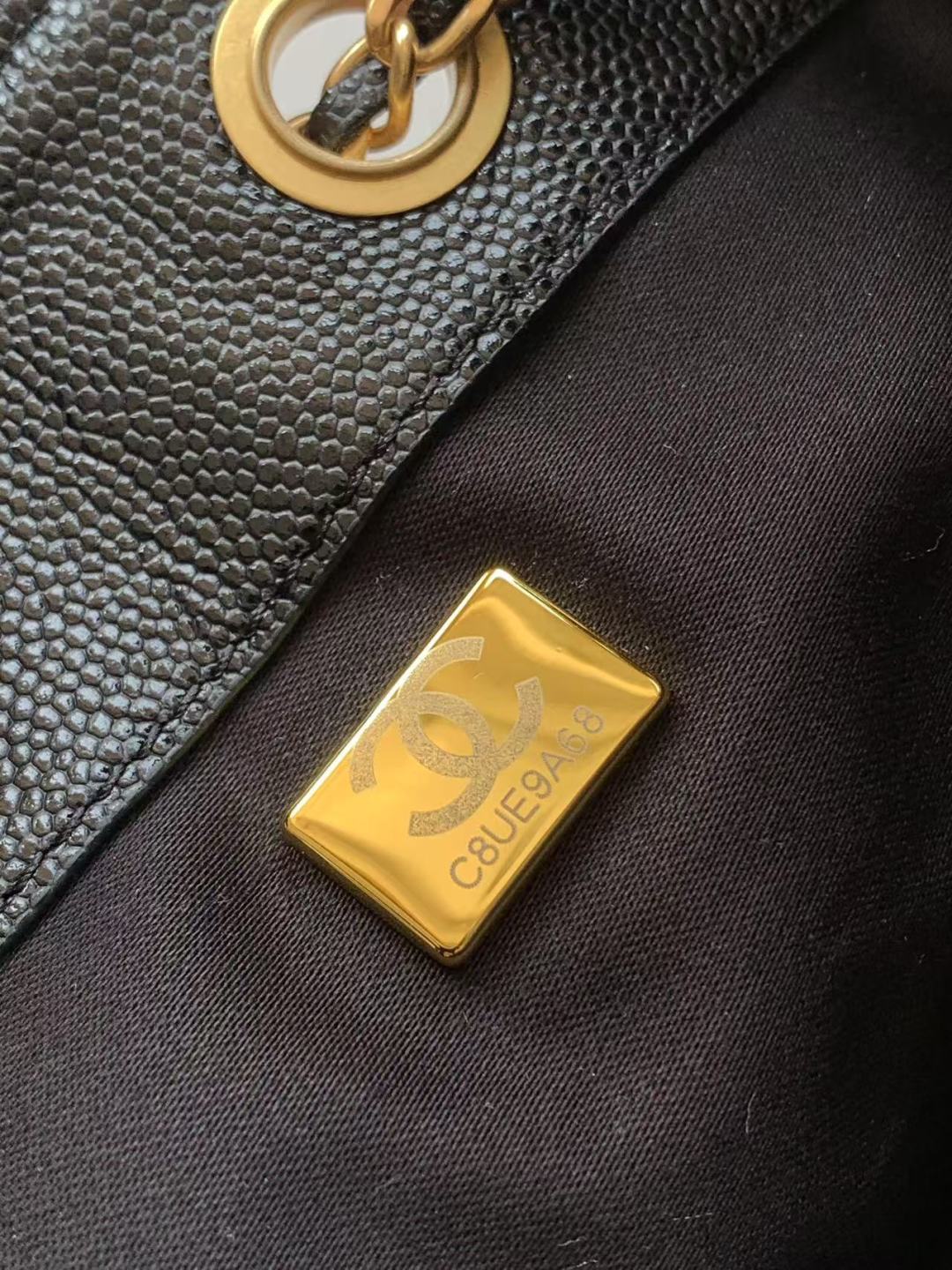Small Handbag Grained Calfskin & Gold-Tone Metal Bag - product view 10