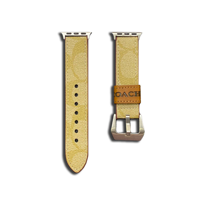 Leather Coach Apple Watch Band Coffee-YHK244221710 - product view 1