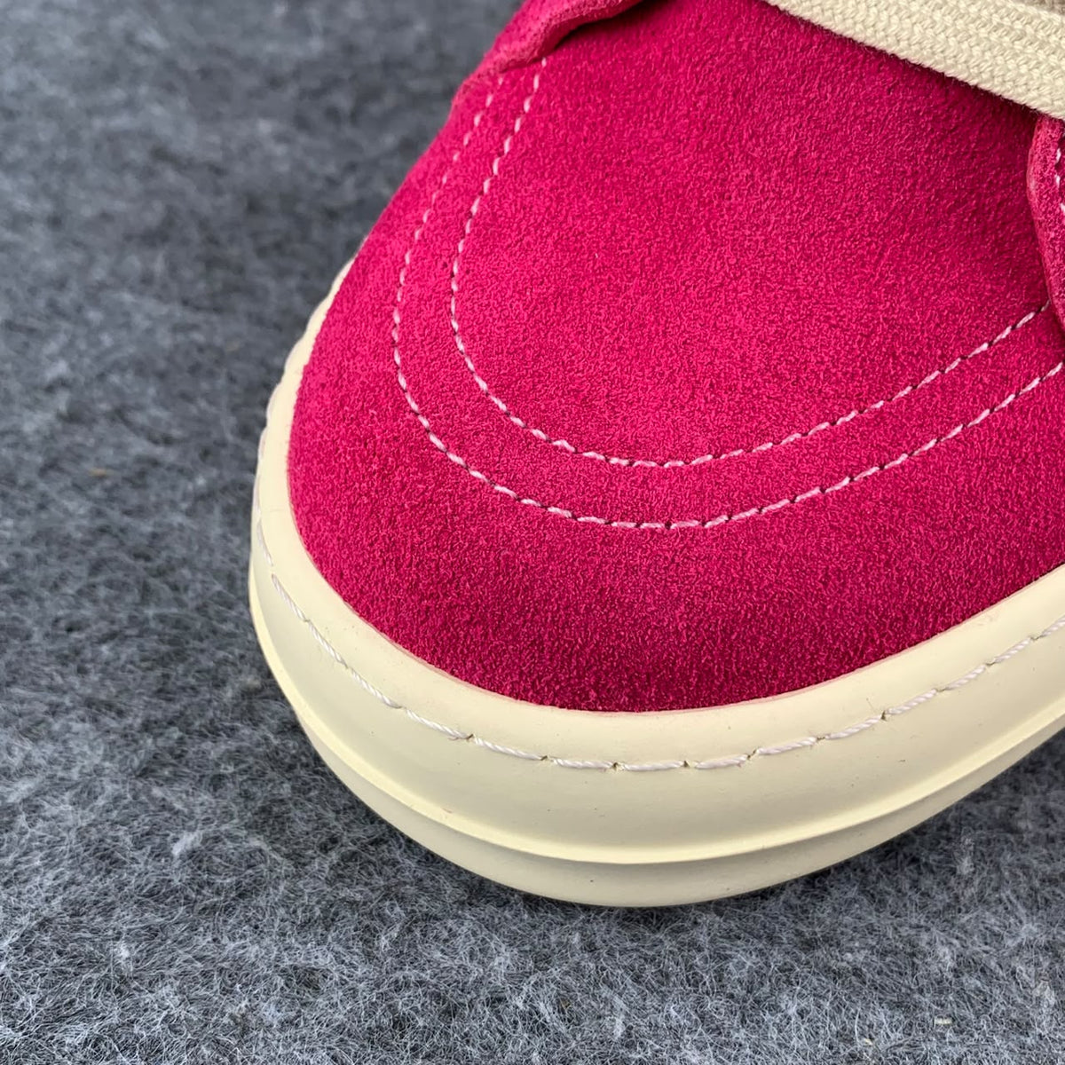 Rick Owens Wmns EDFU Suede Leather Vintage Low Sneakers 'Hot Pink' - product view 7