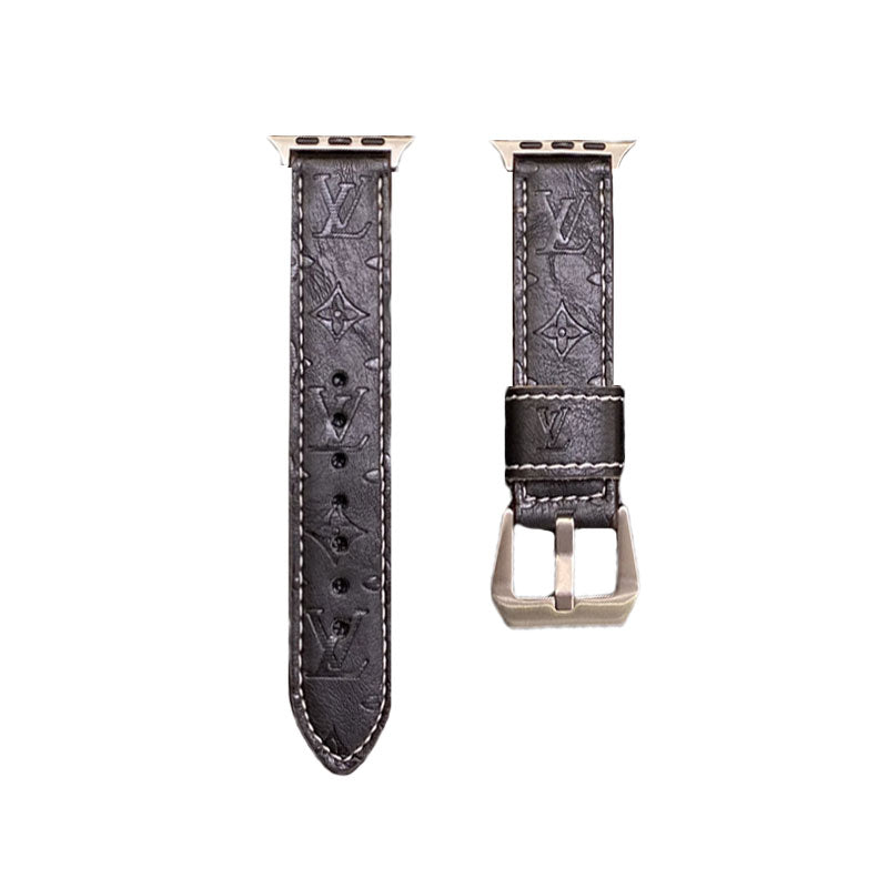 Leather Monogram Apple Watch Bands Leather Blue-YH24422 - product view 18