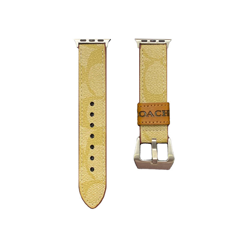 Leather Coach Apple Watch Band Light Brown-YHK244221710 - product view 22