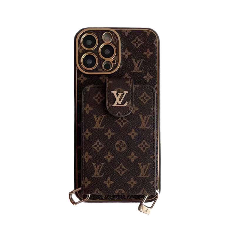 Advanced leather iPhone Case With Card Wallet And Strap - product view 8