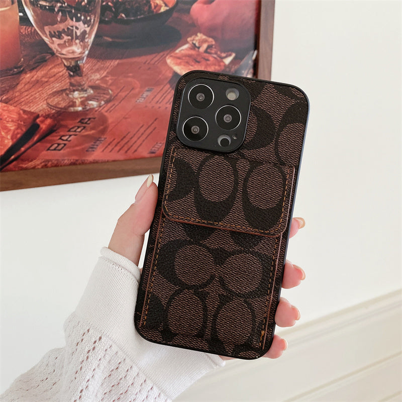 Classic iPhone Case With Wallet Dark Brown-HP240513 - product view 2