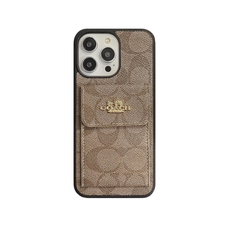 Classic iPhone Case With Card Holder Wallet Coffee -SZK240425 - product view 9