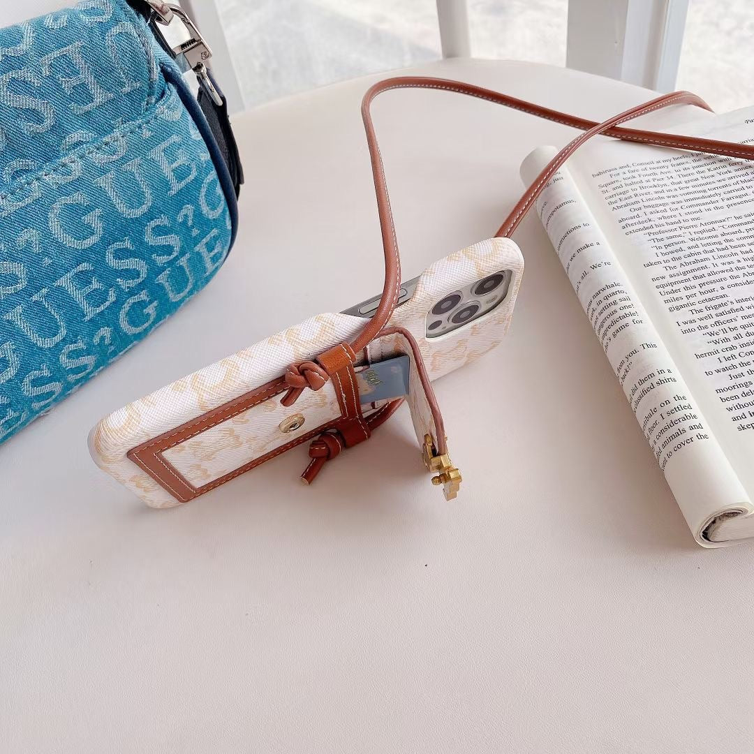 White Celine iPhone Case With Card Holder -LH240109 - product view 4