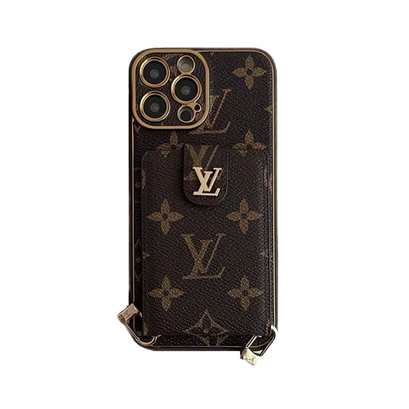 Advanced leather iPhone Case With Card Wallet And Strap - product view 9