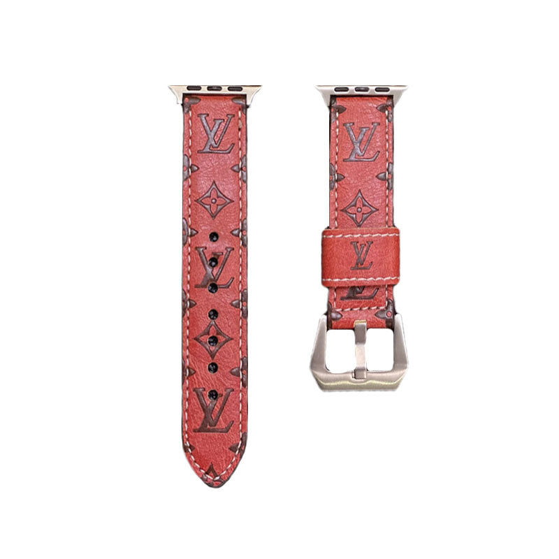 Leather Monogram Apple Watch Bands Leather Blue-YH24422 - product view 19