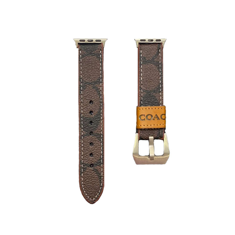 Leather Coach Apple Watch Band Coffee-YHK244221710 - product view 10