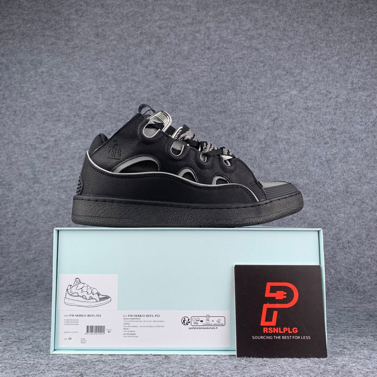 (Value Version) Lanvin Curb Sneakers 'Black Grey' - product view 1