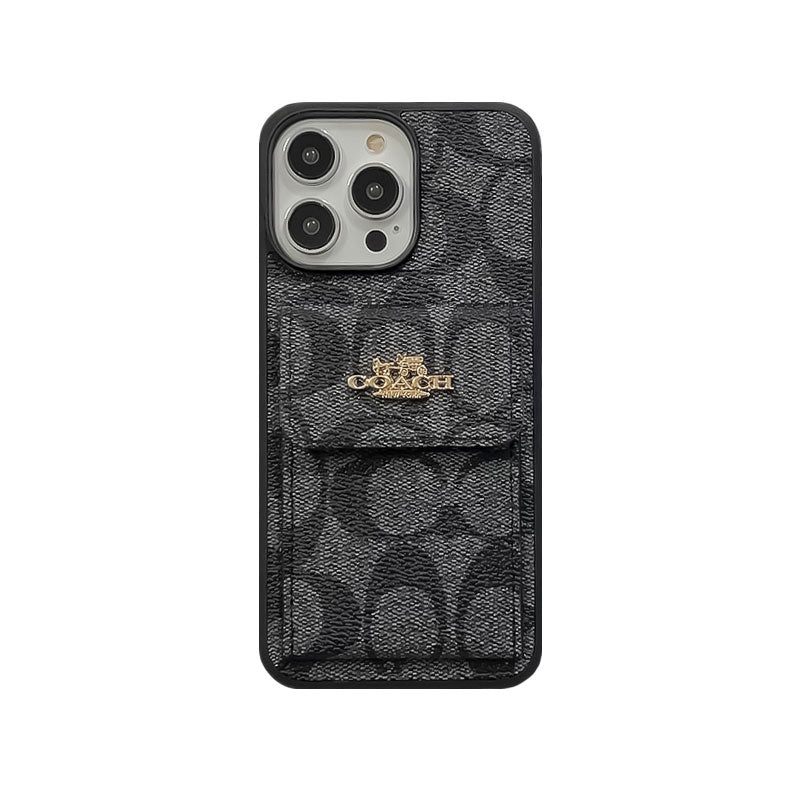 Classic iPhone Case With Card Holder Wallet Coffee -SZK240425 - product view 10