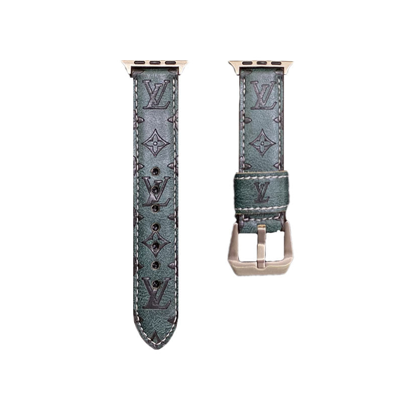 Leather Monogram Apple Watch Bands Leather Blue-YH24422 - product view 11