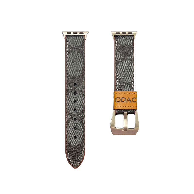 Leather Coach Apple Watch Band Coffee-YHK244221710 - product view 7