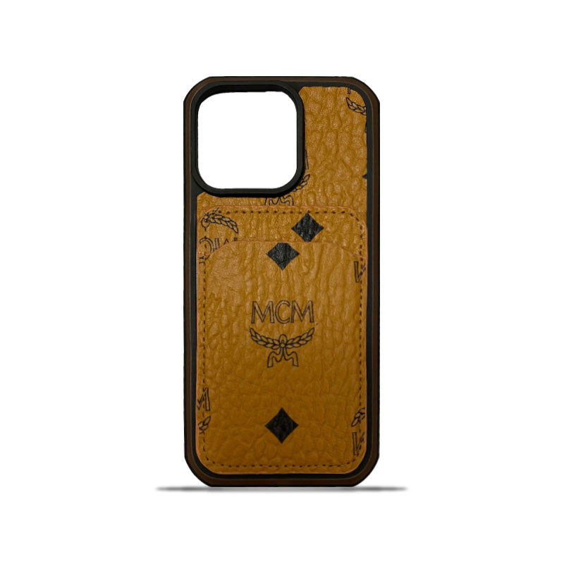 MCM iPhone Case With Card Holder Yellow-MCK240603 - product view 1