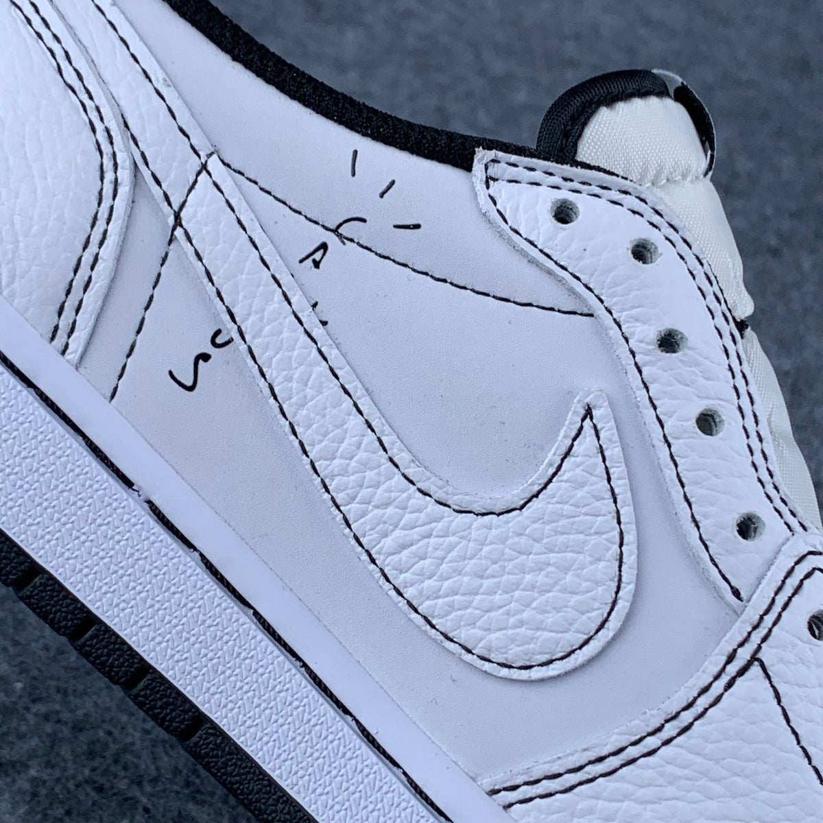 Custom Travis Scott x Air Jordan 1 Low "Phantom Stitch" Sneakers - product view 9