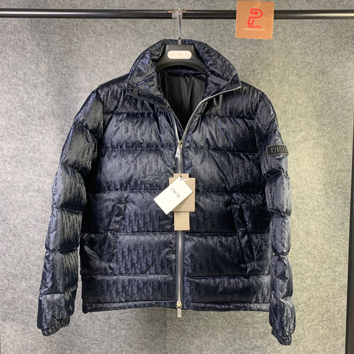Dior Oblique Motif Down Jacket in Navy Technical Jacquard - product view 1