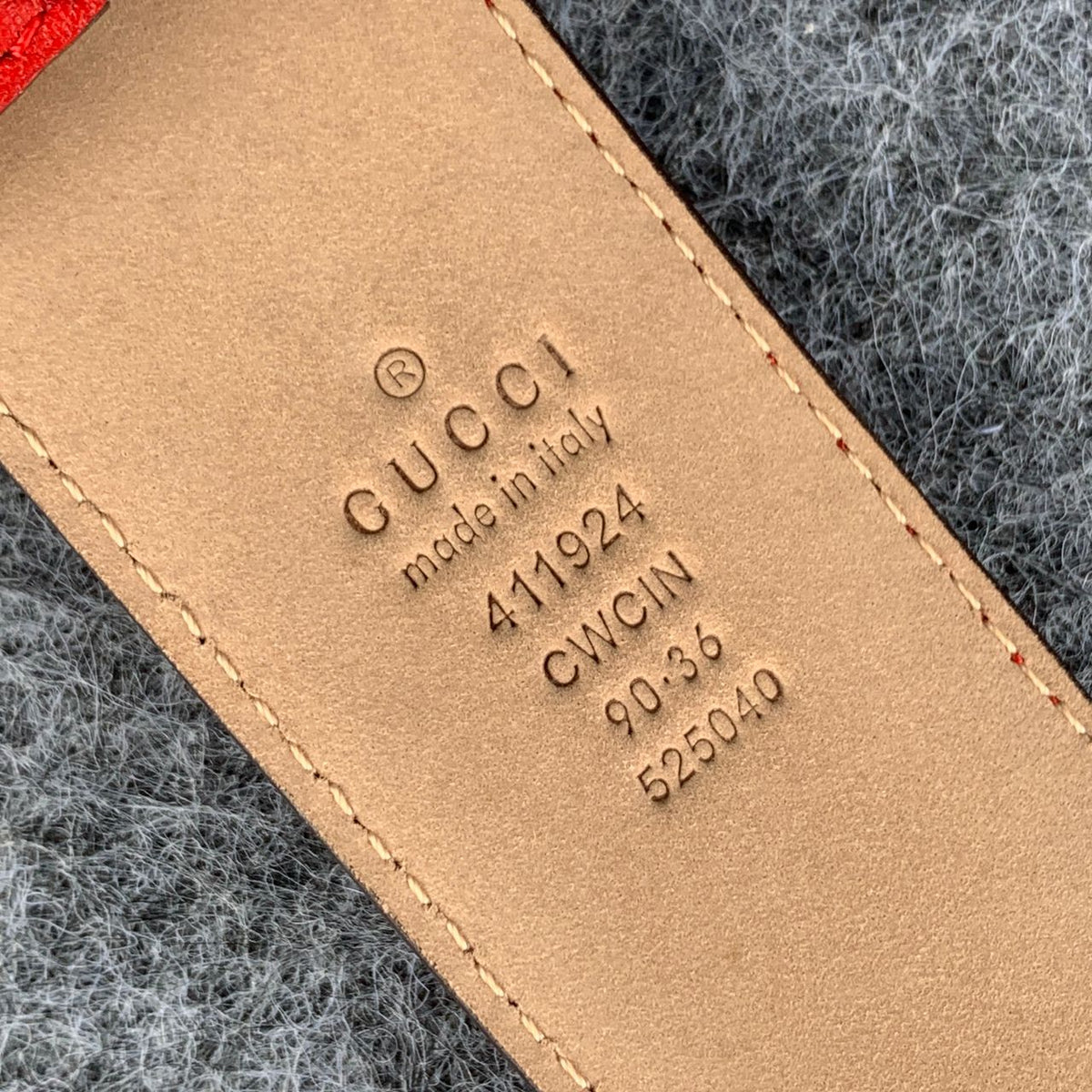 Guccissima Leather Interlocking G Belt Red Monogram - product view 5