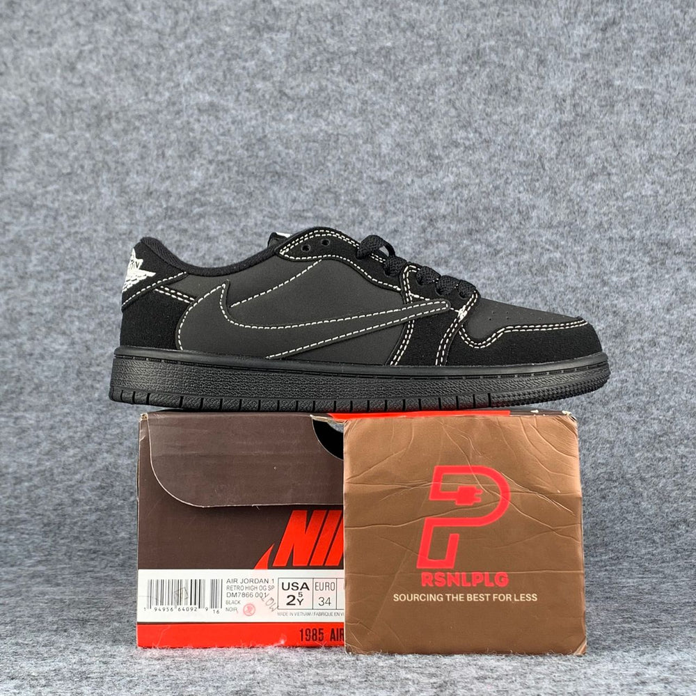 (KIDS) Travis Scott x Air Jordan 1 Low OG SP Kids Sneakers 'Black Phantom' - product view 1