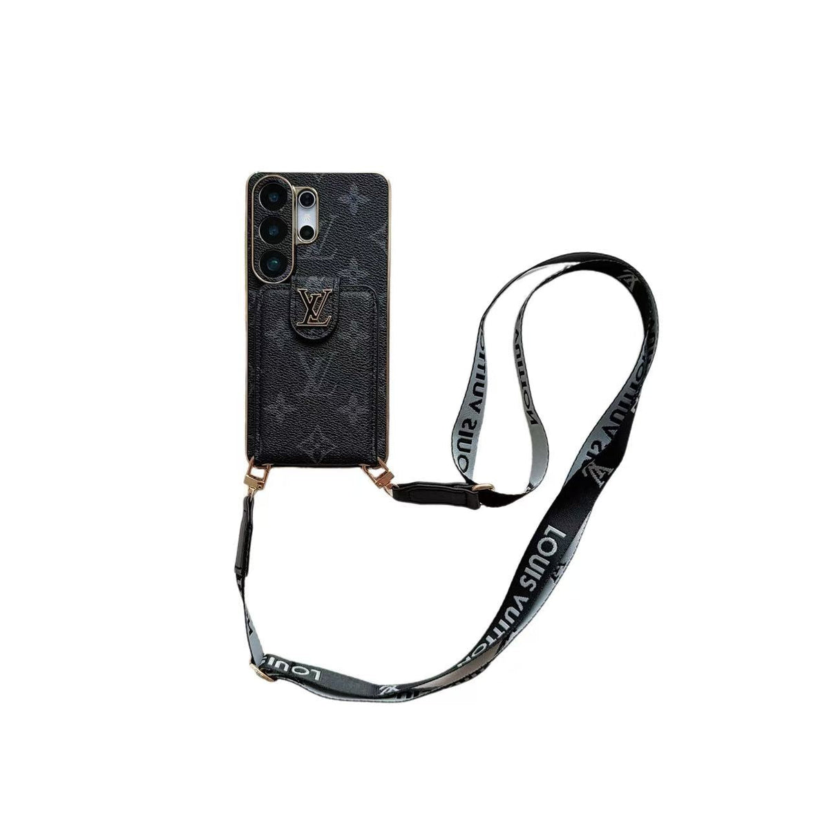 Monogram Crossbody Phone Case with Card Pocket and Shoulder Strap - product view 2