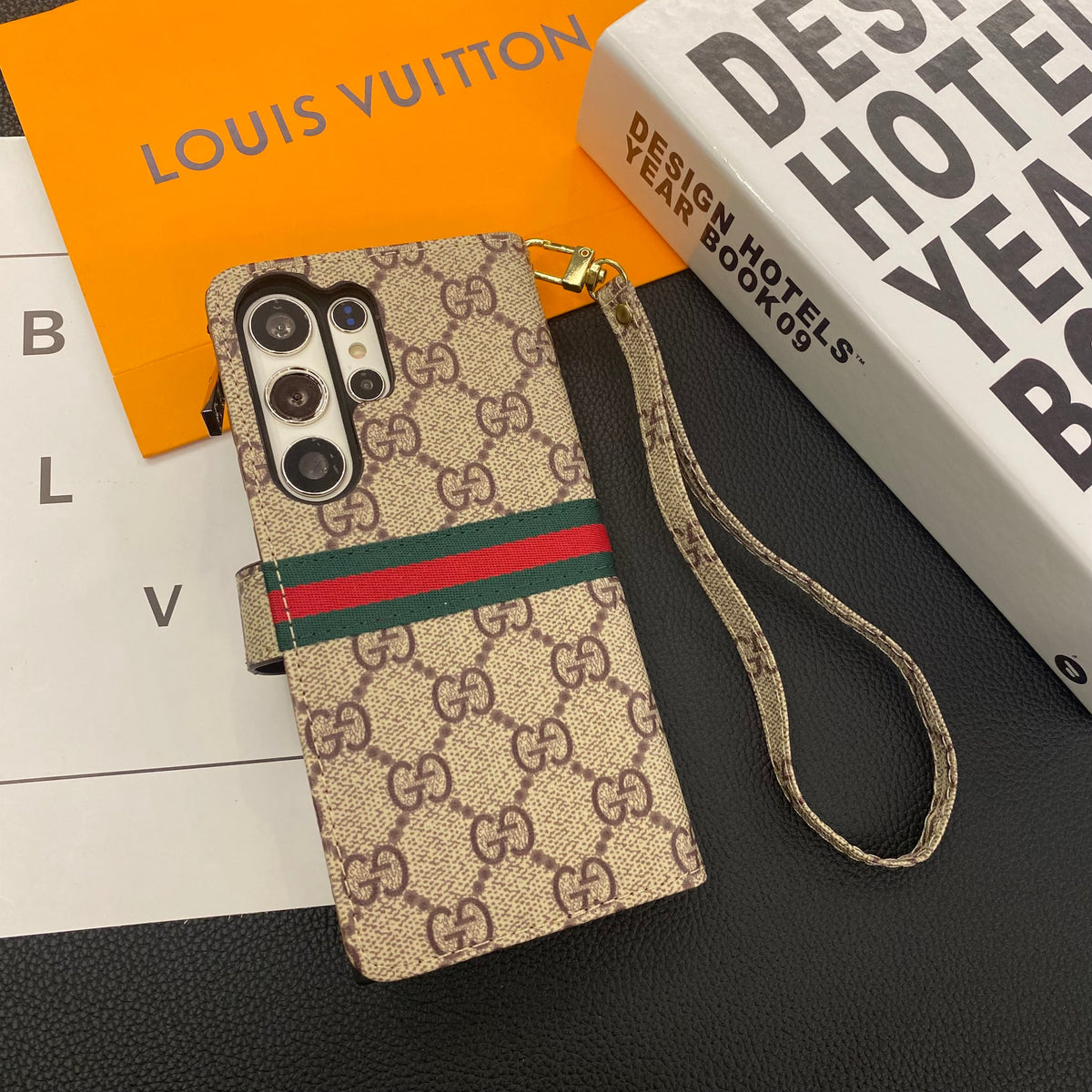 MONOGRAM CANVAS LEATHER WALLET SAMSUNG MOBILE PHONE CASE - product view 12