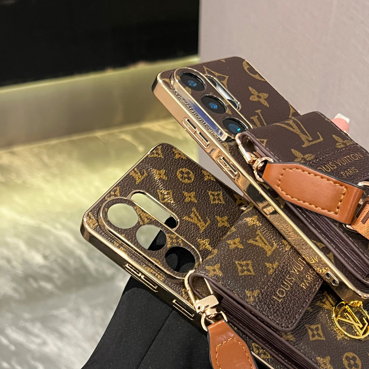 Advanced Leather Samsung Phone Case with Wallet and Strap - product view 6