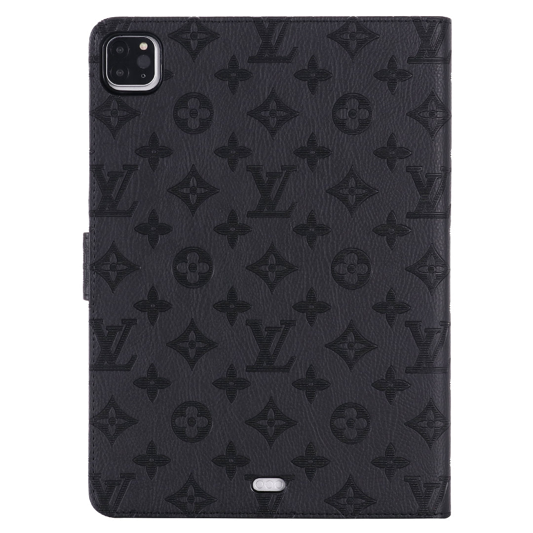 3D Embossed Canvas Monogram Holster Apple iPad Flip Cover With Stand - product view 11