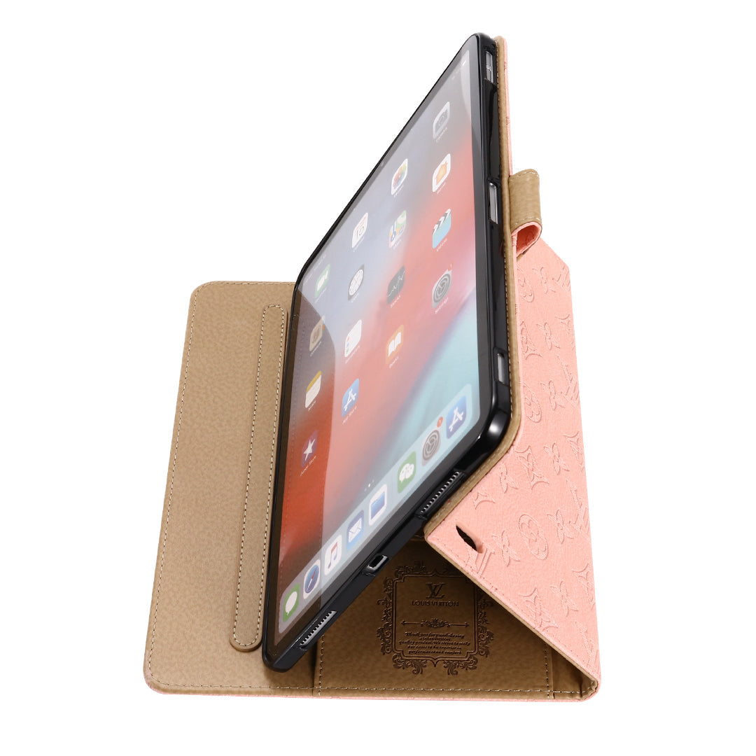 3D Embossed Canvas Monogram Holster Apple iPad Flip Cover With Stand - product view 12