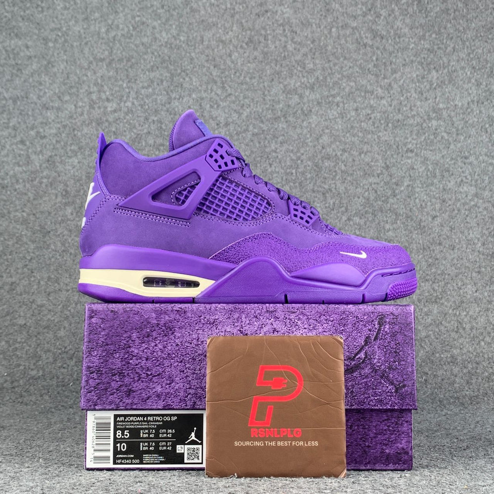 (Custom) Jordan 4 Retro OG SP Brick by Brick "Purple" Sneakers - product view 1