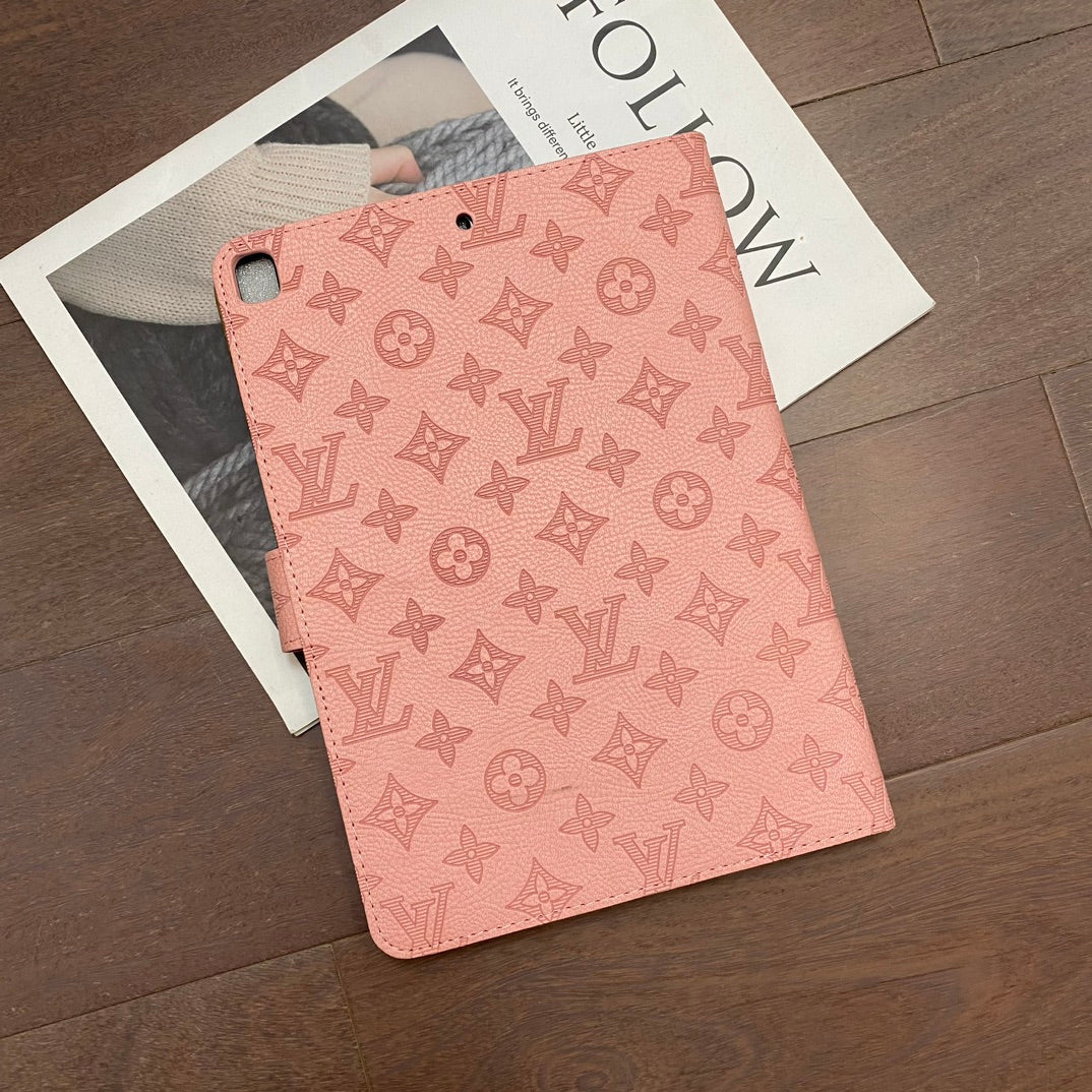3D Embossed Canvas Monogram Holster Apple iPad Flip Cover With Stand - product view 13