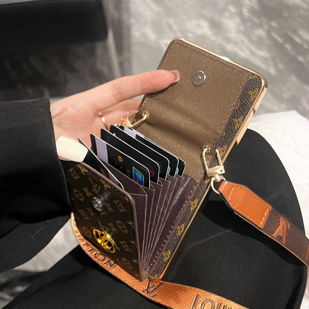 Advanced Leather Samsung Phone Case with Wallet and Strap - product view 5