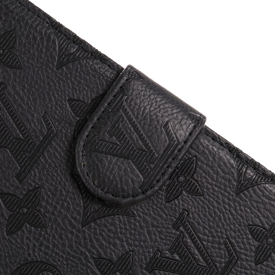 3D Embossed Canvas Monogram Holster Apple iPad Flip Cover With Stand - product view 14