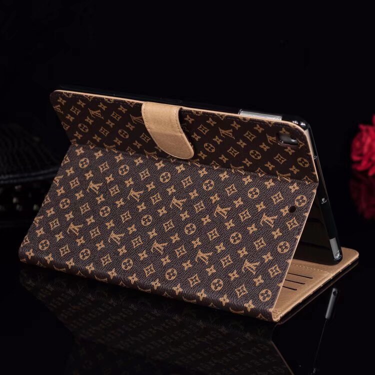 Elegant Monogram Canvas Flip Cover Apple iPad Protective Leather - product view 12