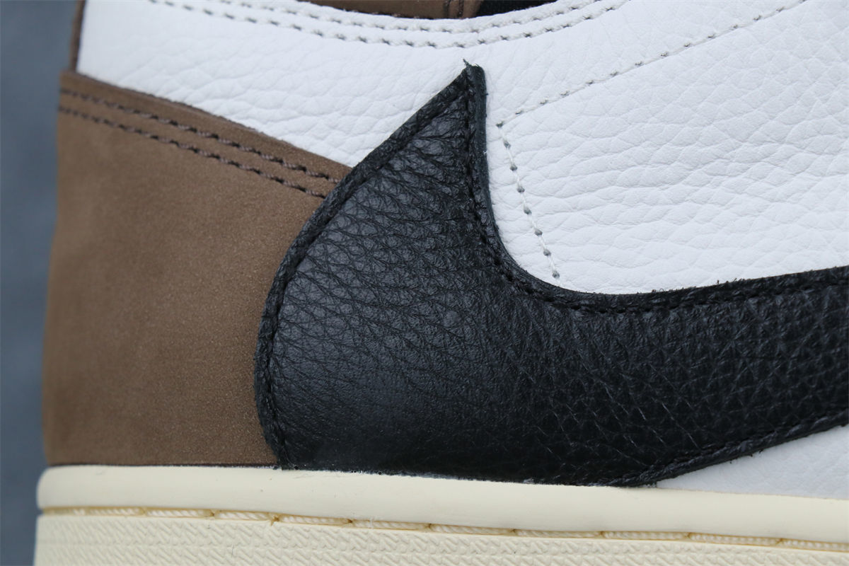 Custom Travis Scott x Air Jordan 1 Retro High OG Sneakers 'Reverse Mocha' - product view 5