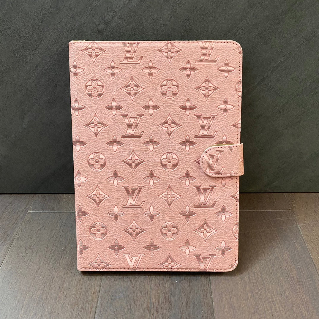 3D Embossed Canvas Monogram Holster Apple iPad Flip Cover With Stand - product view 15