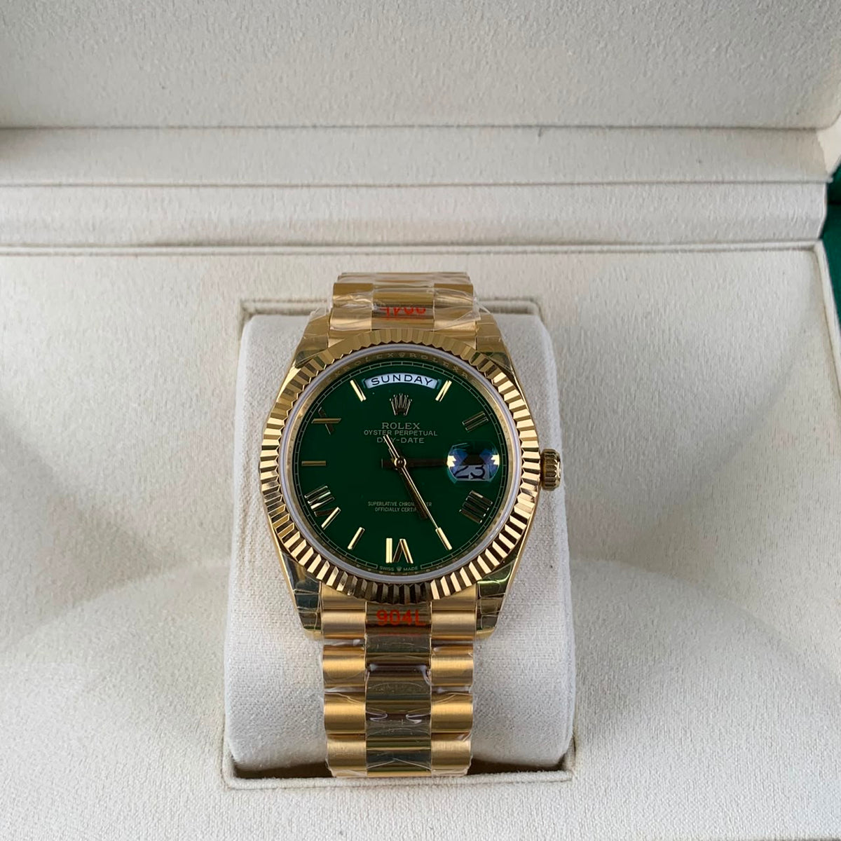 Yellow Gold & Green 40MM Watch - product view 2