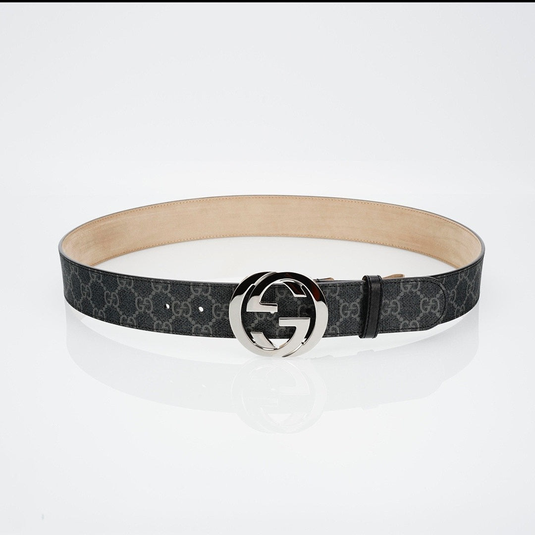 GG Reversible Leather Belt with Silver Buckle - product view 3