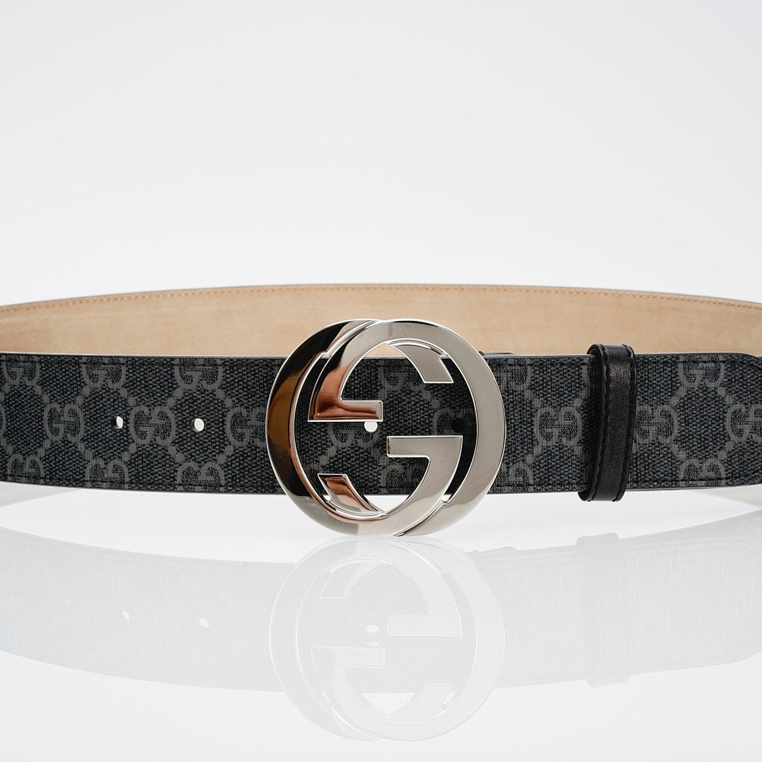 GG Reversible Leather Belt with Silver Buckle - product view 2