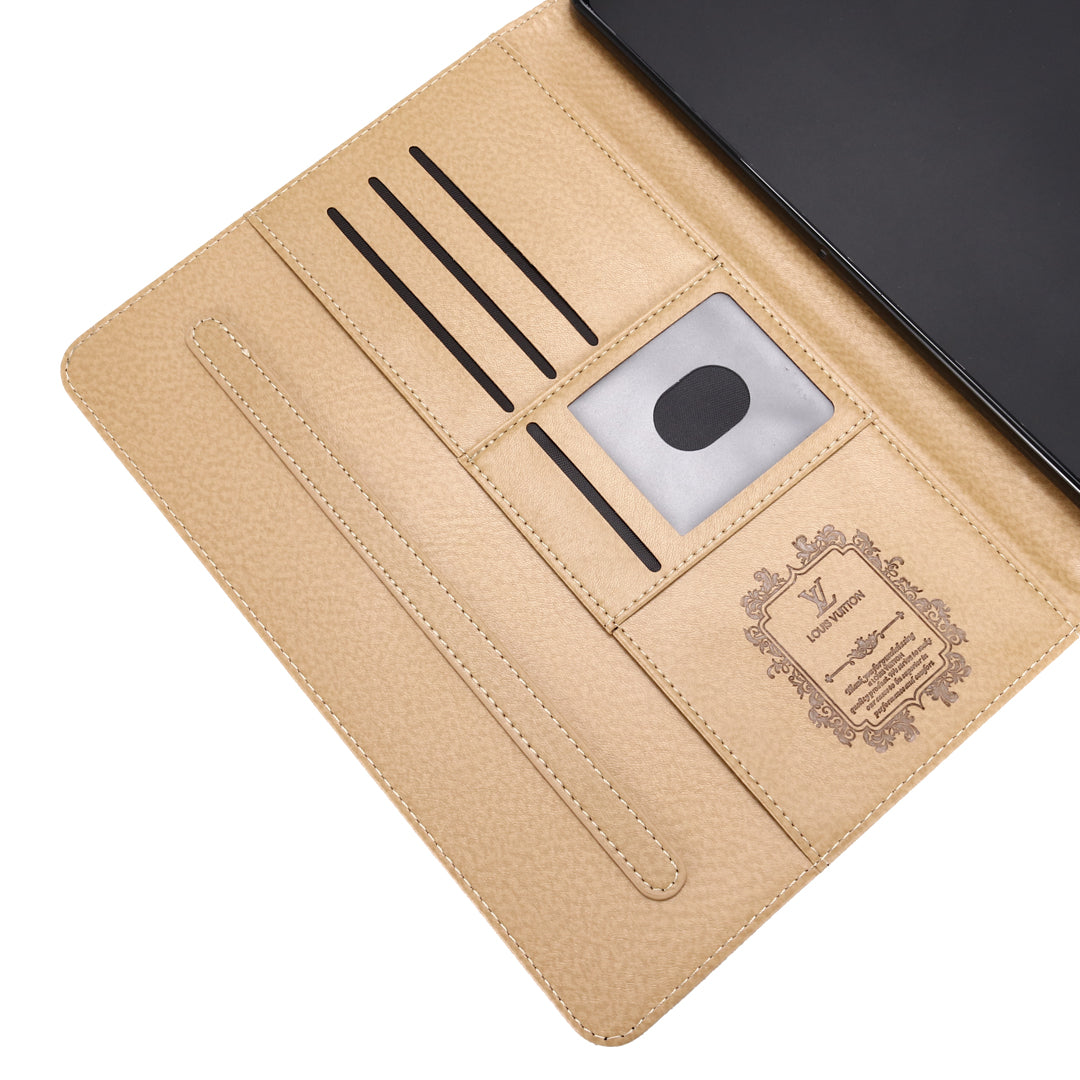 3D Embossed Canvas Monogram Holster Apple iPad Flip Cover With Stand - product view 17