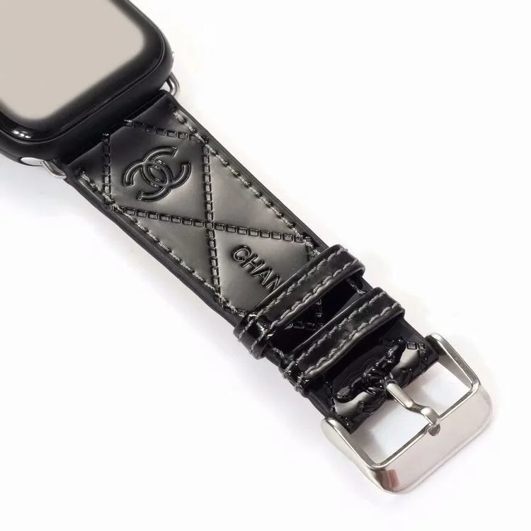 GLOSSY LEATHER APPLE WATCH BAND - product view 4