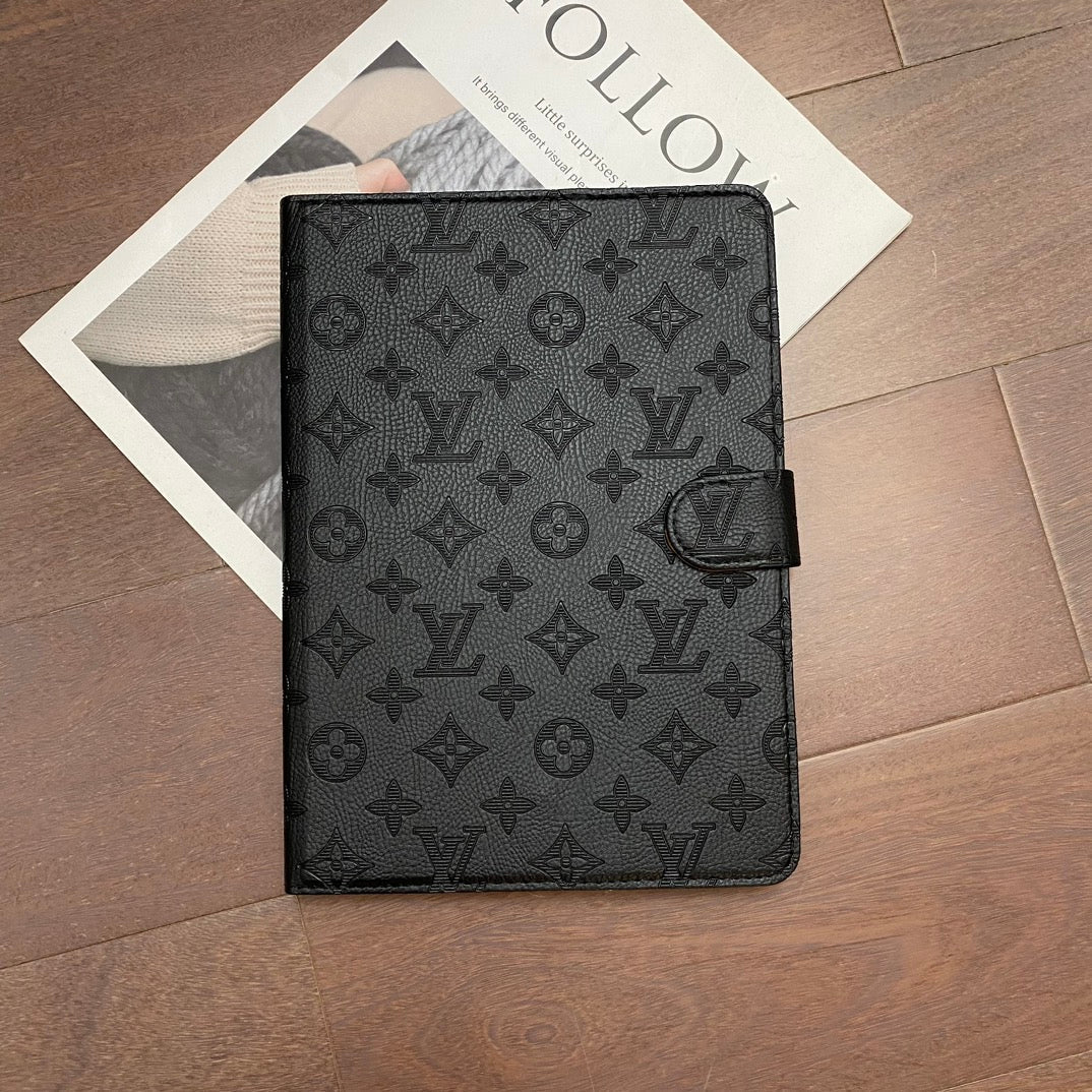 3D Embossed Canvas Monogram Holster Apple iPad Flip Cover With Stand - product view 18