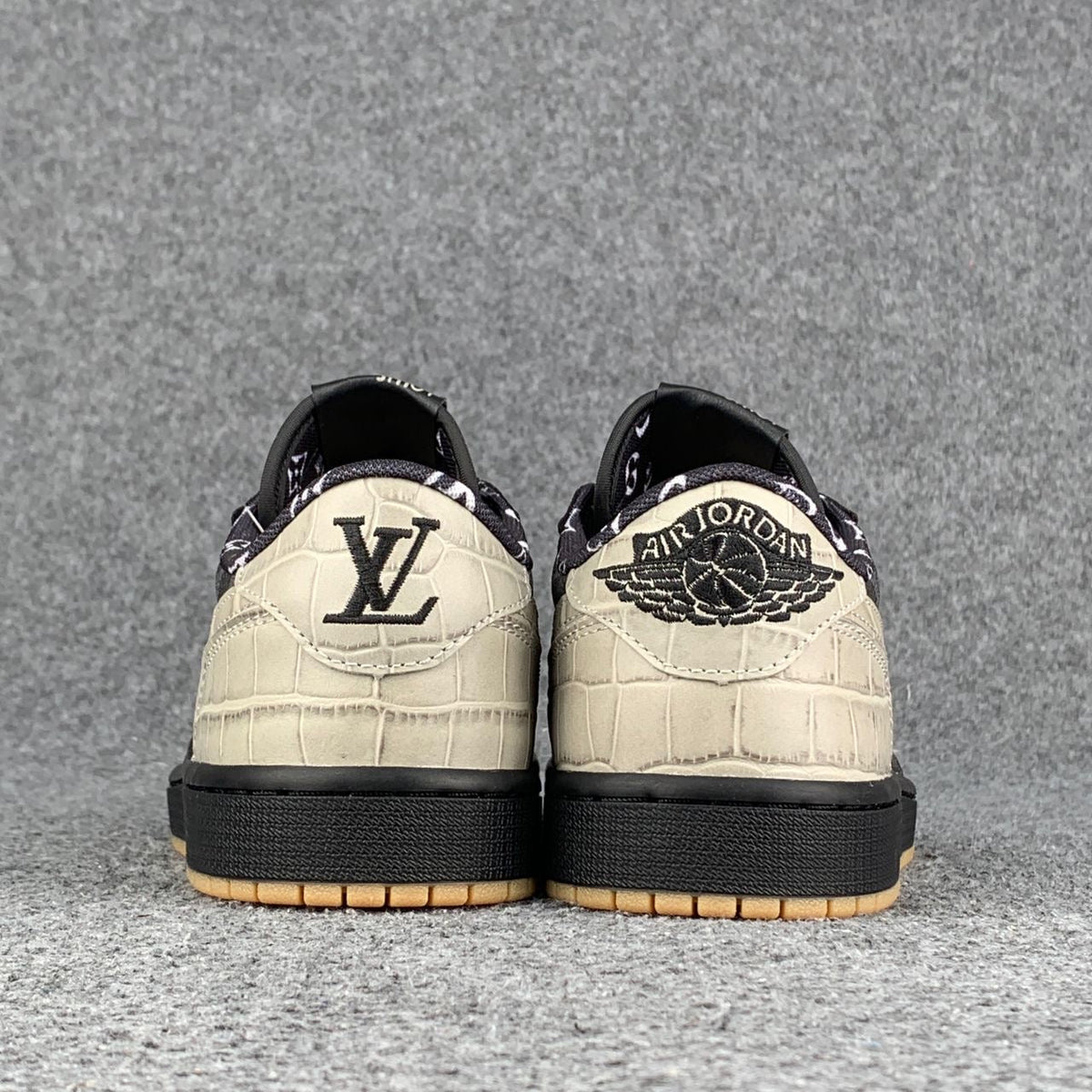 Custom Air Jordan 1 Low LV OG "Crocodile/Shadow" Sneakers - product view 6