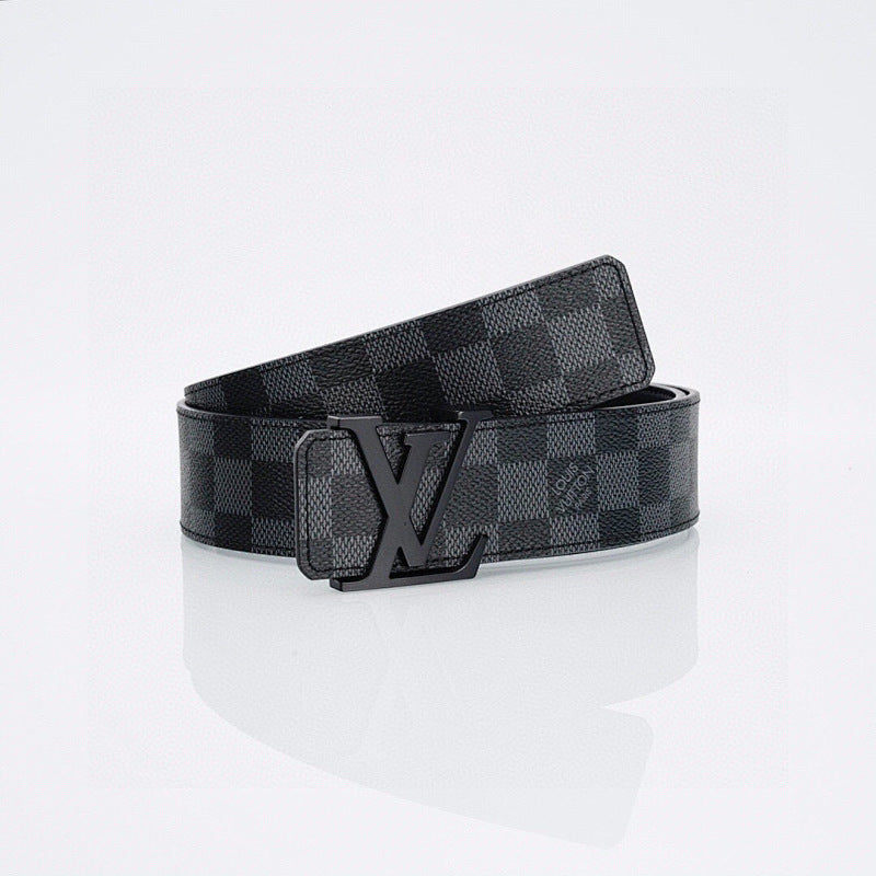 Black Lacquer Buckle Leather Belt - product view 4