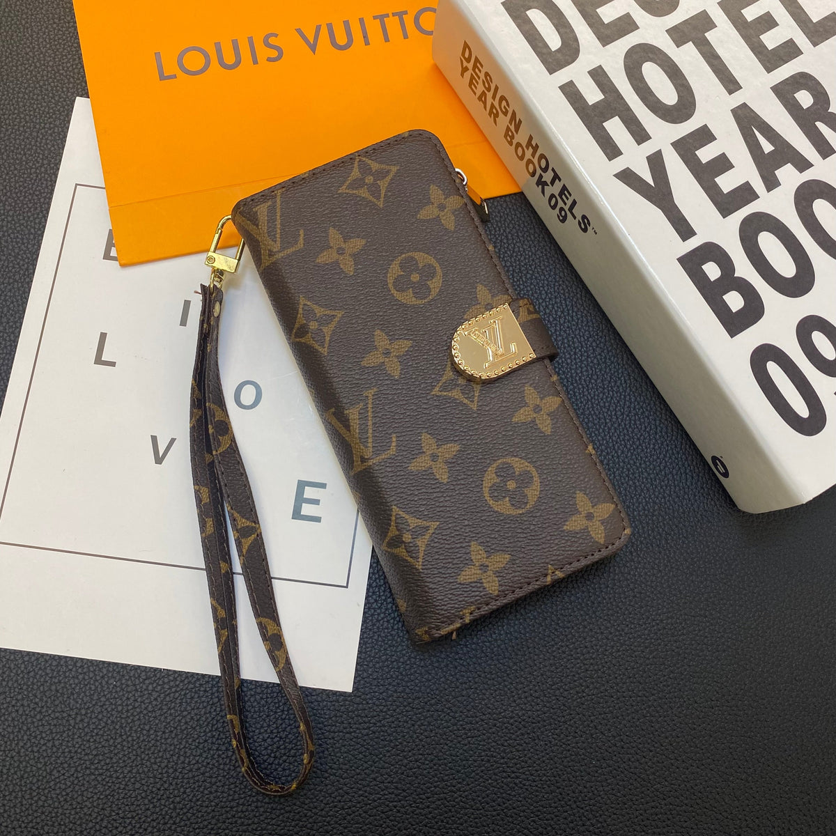 MONOGRAM CANVAS LEATHER WALLET SAMSUNG MOBILE PHONE CASE - product view 2
