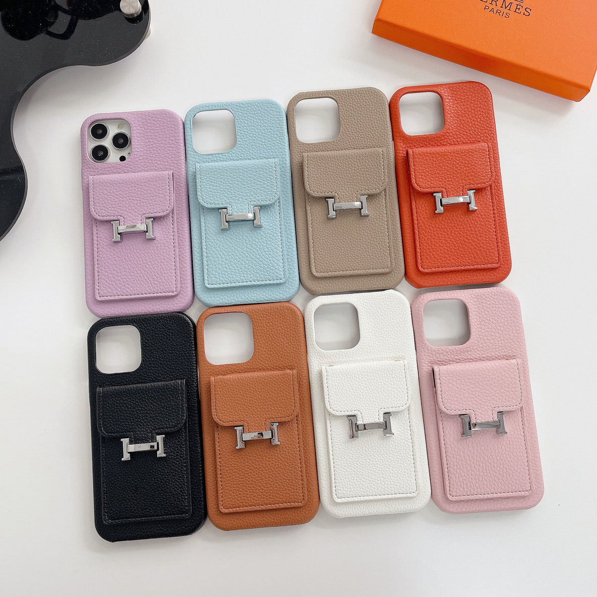 H Card Holder Leather iPhone Case - product view 10