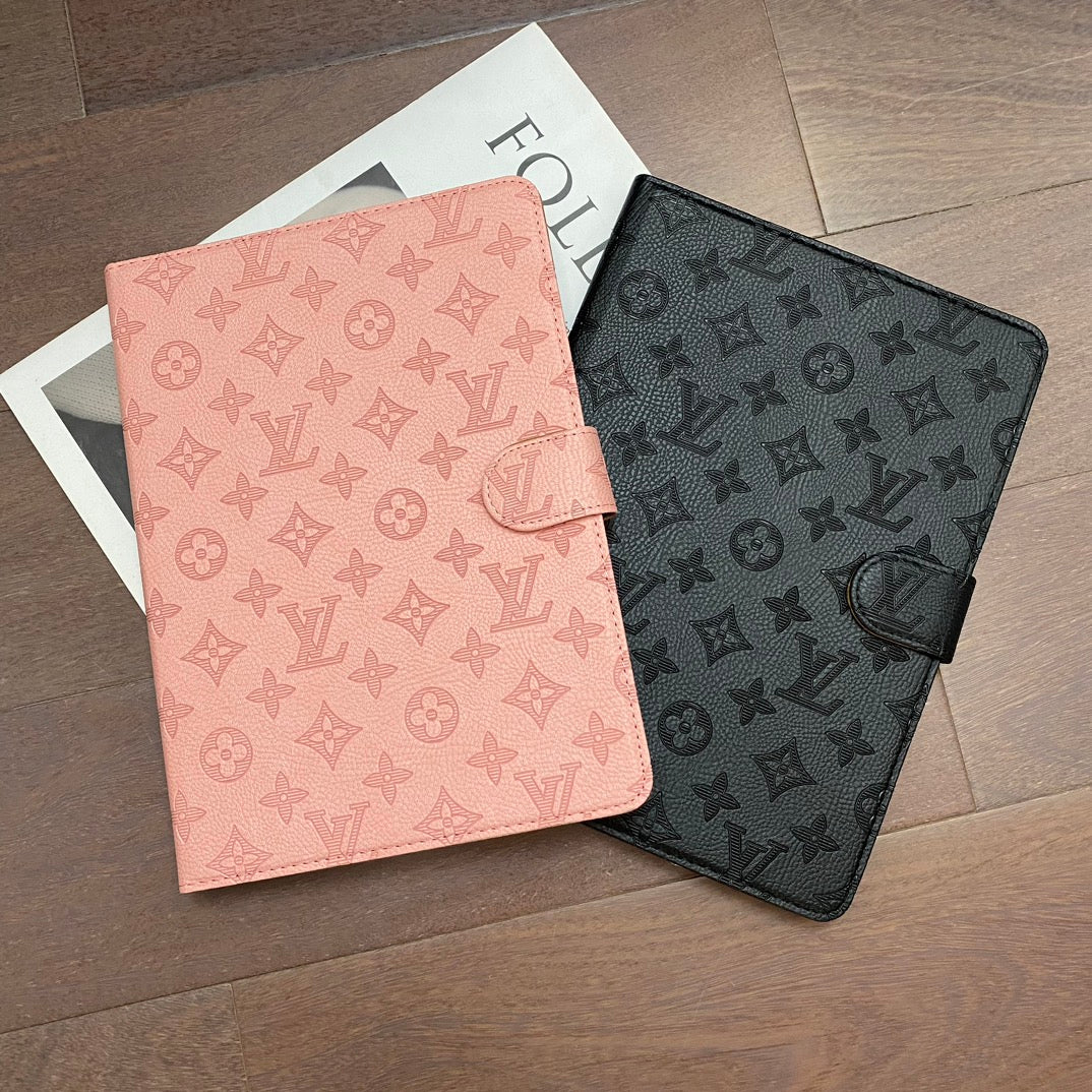 3D Embossed Canvas Monogram Holster Apple iPad Flip Cover With Stand - product view 1