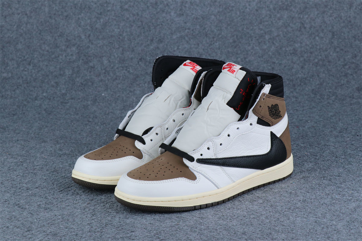 Custom Travis Scott x Air Jordan 1 Retro High OG Sneakers 'Reverse Mocha' - product view 13