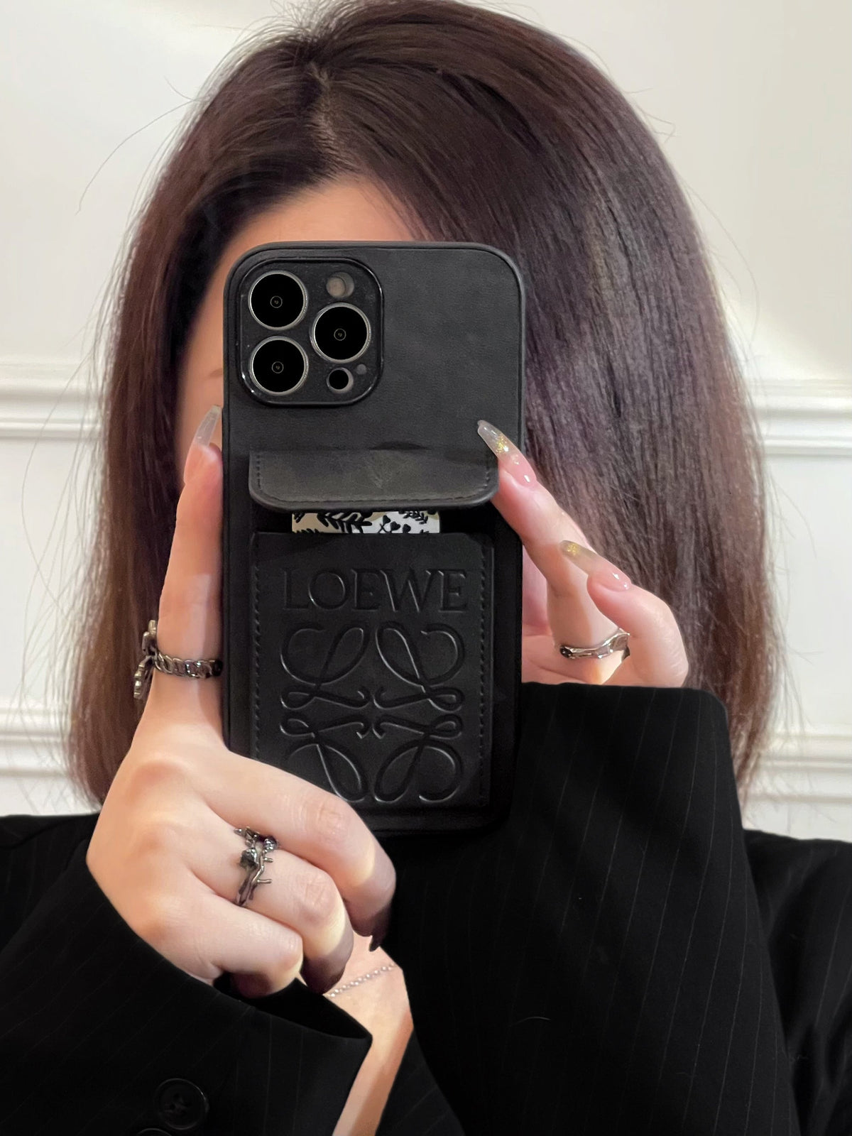 iPhone Case With Card Holder Black-LZP241448 - product view 2