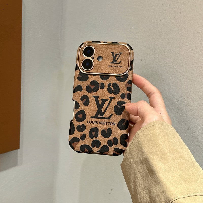 Brown & Purple Color Leather iPhone Case - product view 10