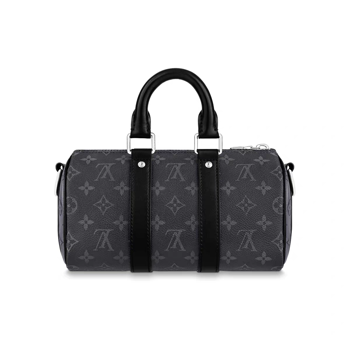 Monogram Style Boston Barrel Bag with Shoulder Strap - product view 5