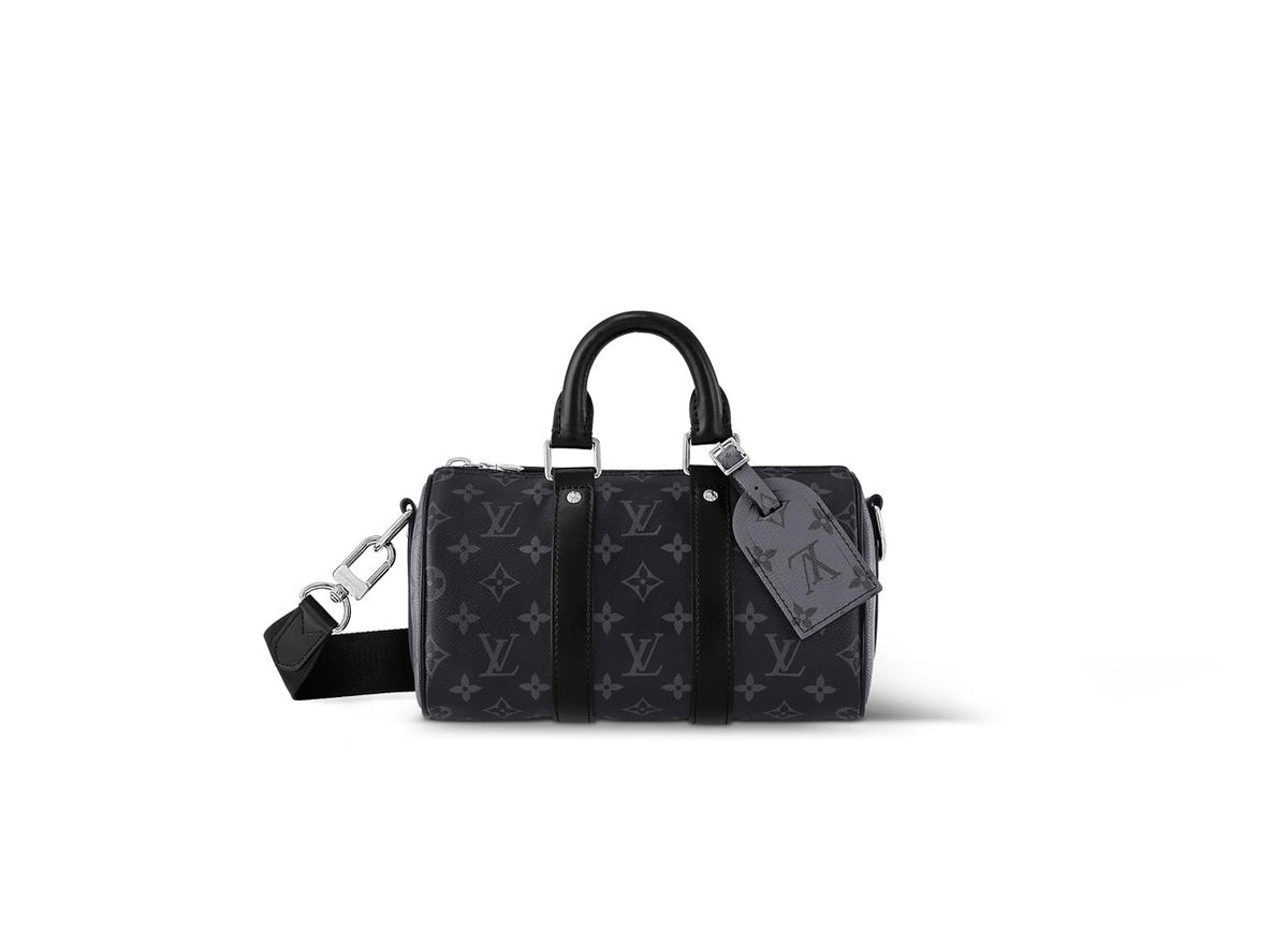 Monogram Style Boston Barrel Bag with Shoulder Strap - product view 2