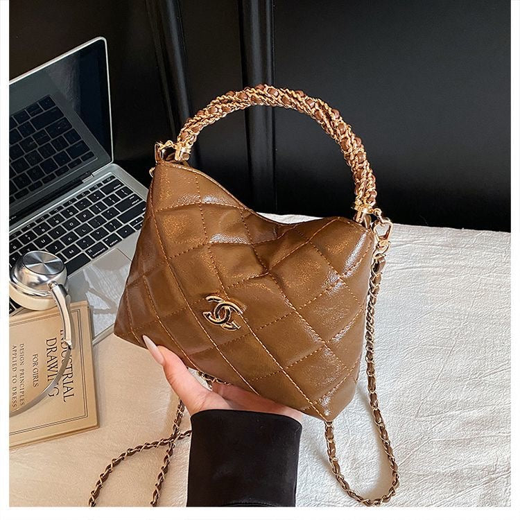 Quilted Chain Cloud Bag - Adjustable Strap Textured Crossbody - product view 3